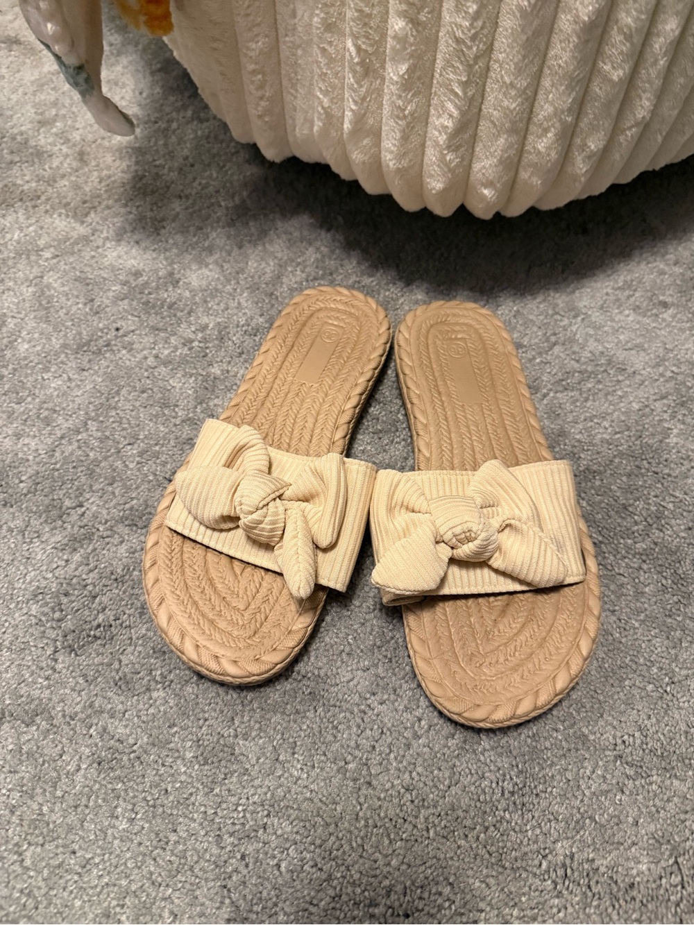 Women’s Beige Knotted Slide Sandals